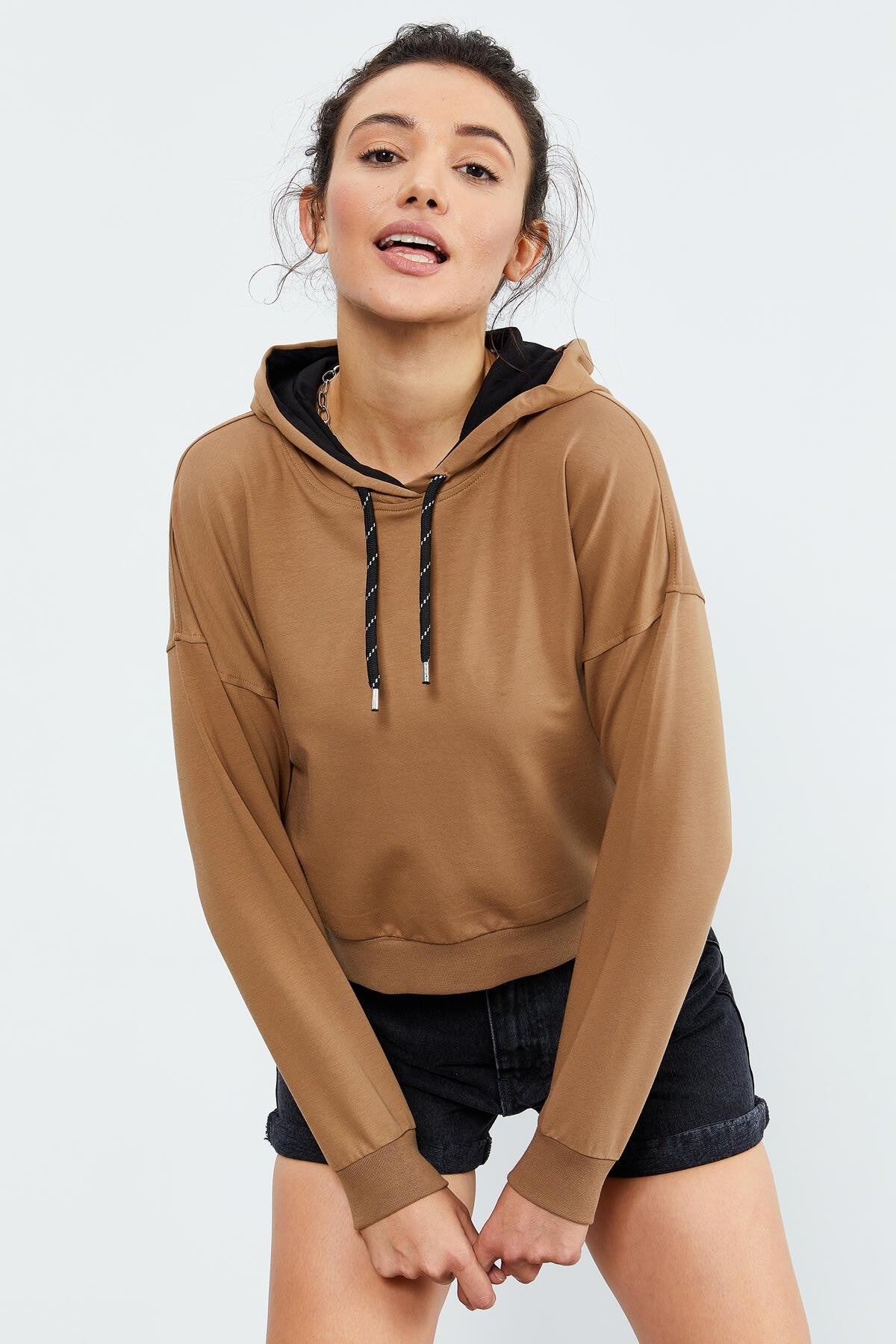 Women's Hooded Long Sleeve Comfort Fit Sweatshirt - 97115