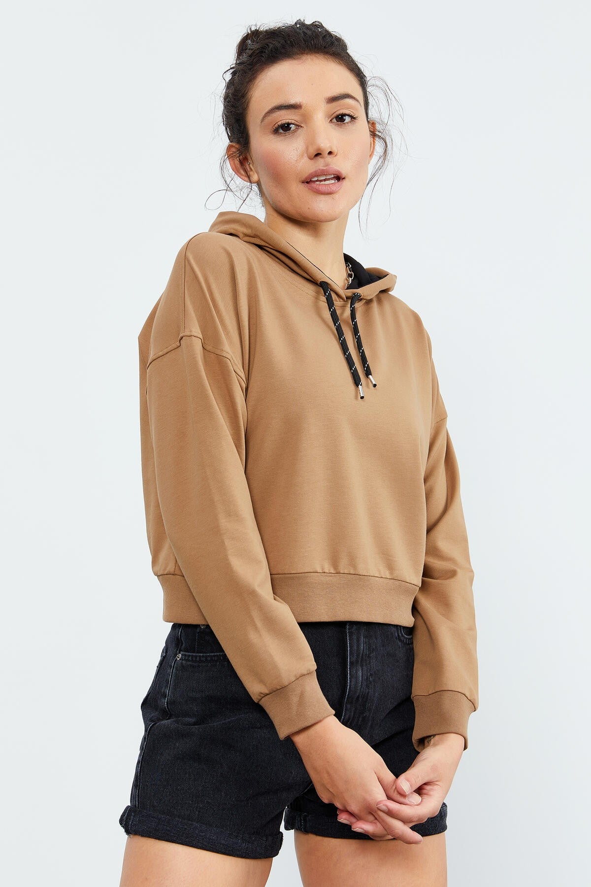 Women's Hooded Long Sleeve Comfort Fit Sweatshirt - 97115