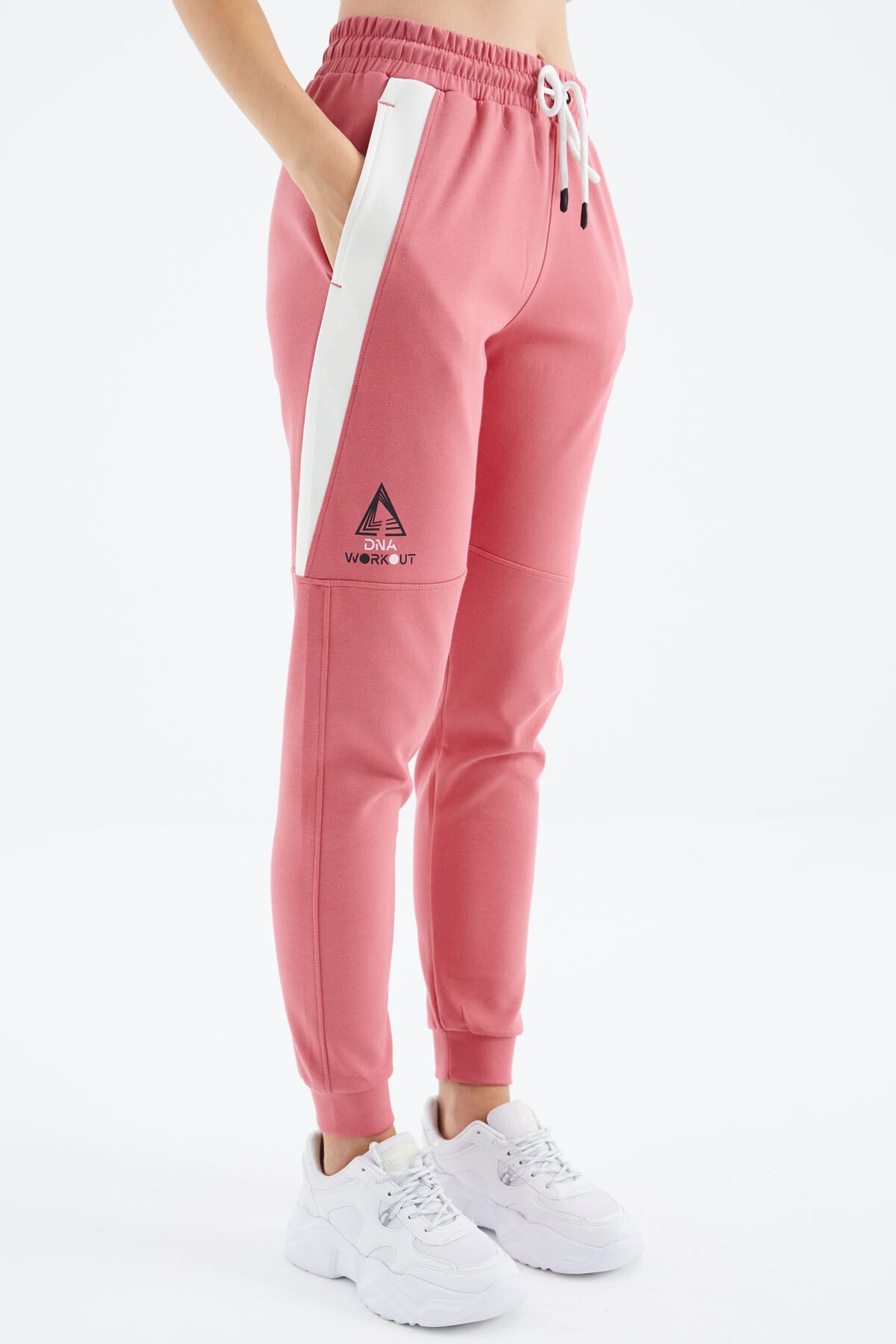 Wild Rose Laced Striped Detailed Relax Fit Women's Tracksuit Bottom - 94645