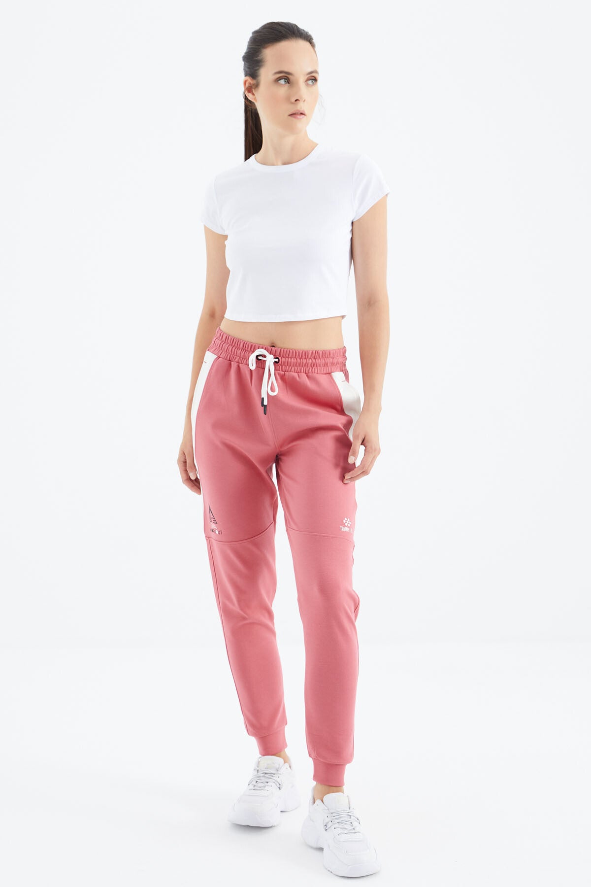 Wild Rose Laced Striped Detailed Relax Fit Women's Tracksuit Bottom - 94645