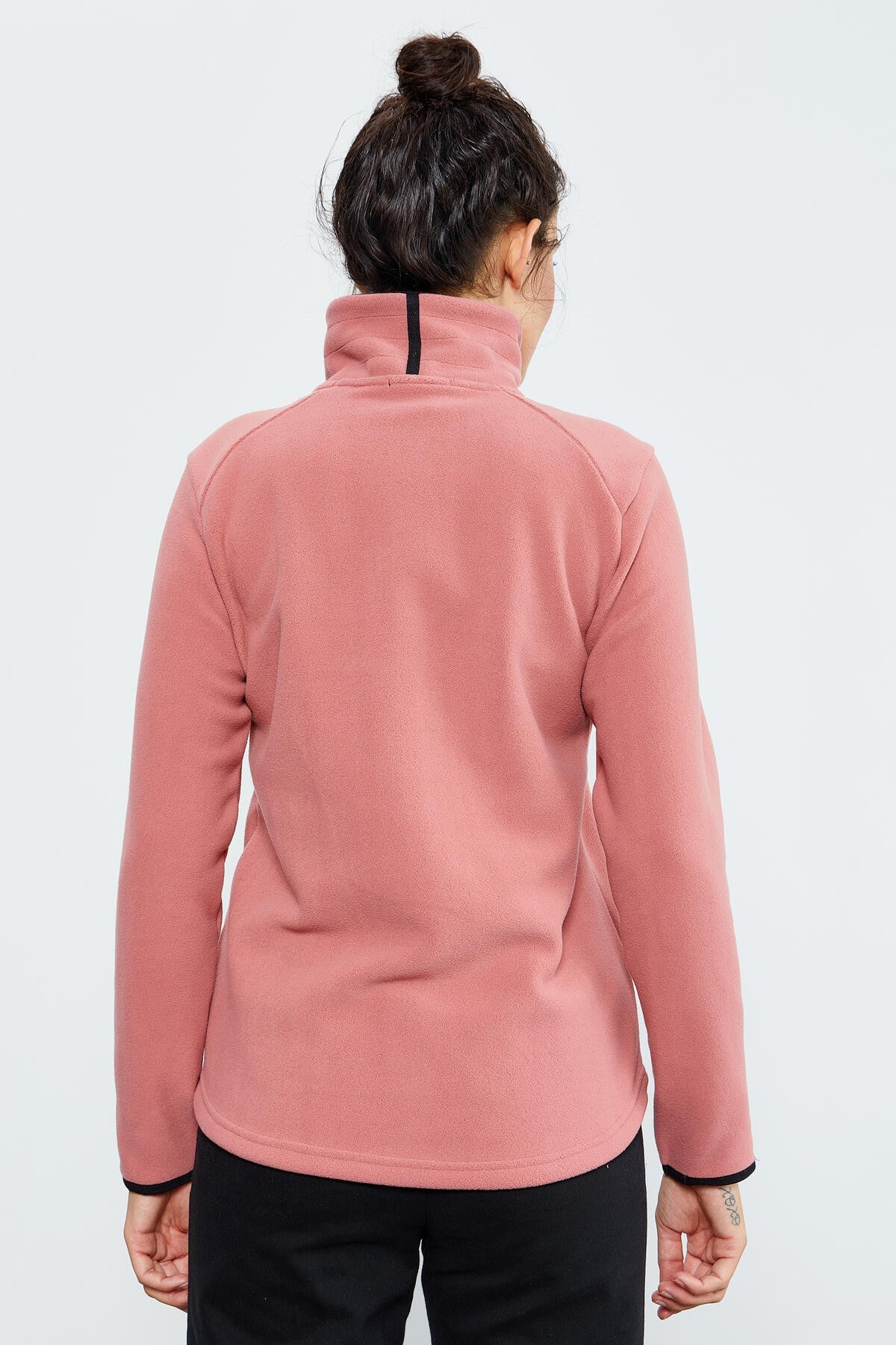 Wild Rose High Collar Zippered Comfort Fit Women's Fleece Sweatshirt - 97173