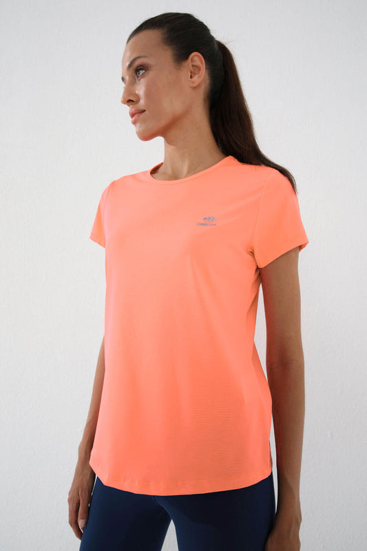 Basic Round Neck Short Sleeve Standard Fit Women's T-Shirt - 97144