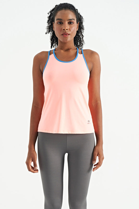 Youth Neck Double Strap Back Detailed Standard Fit Women's Sports Singlet - 97258