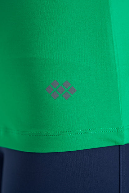 Green V Neck Standard Fit Short Sleeve Women's Sport T-Shirt - 97268