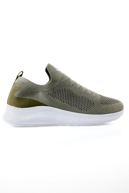 Green High Sole Slip-On Lightweight Flexible Women's Sports Shoes - 89207