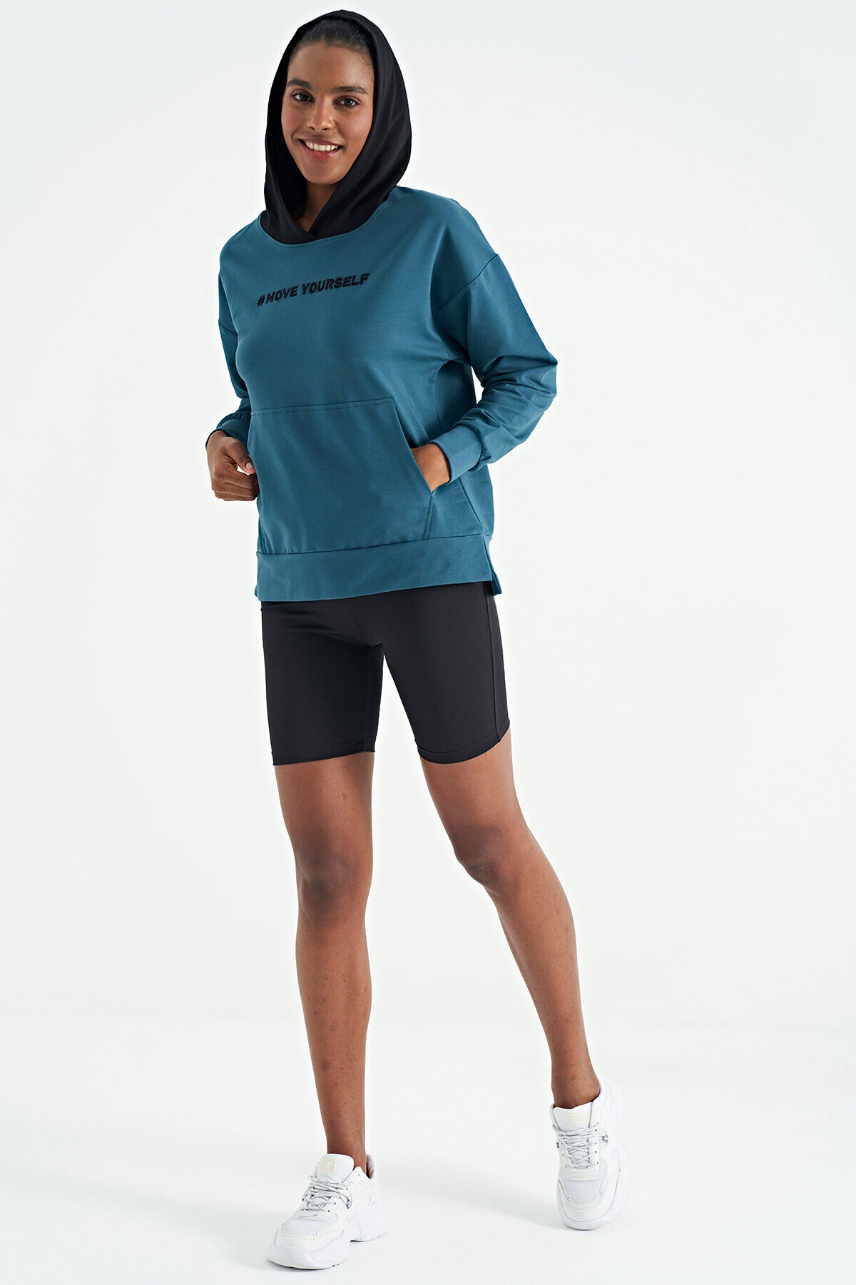 Emerald Women's Hooded Kangaroo Pocket Oversize Sweatshirt - 97161