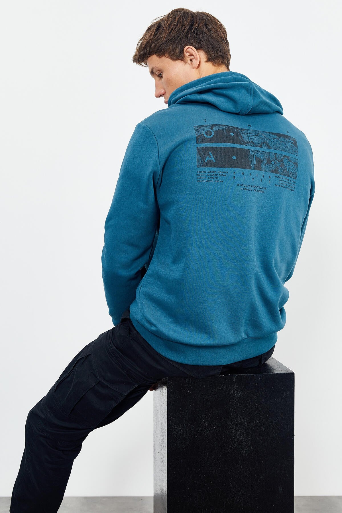 Emerald Front and Back Print Comfort Fit Men's Hooded Sweatshirt - 88017