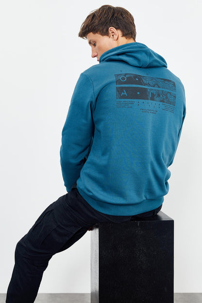 Emerald Front and Back Print Comfort Fit Men's Hooded Sweatshirt - 88017