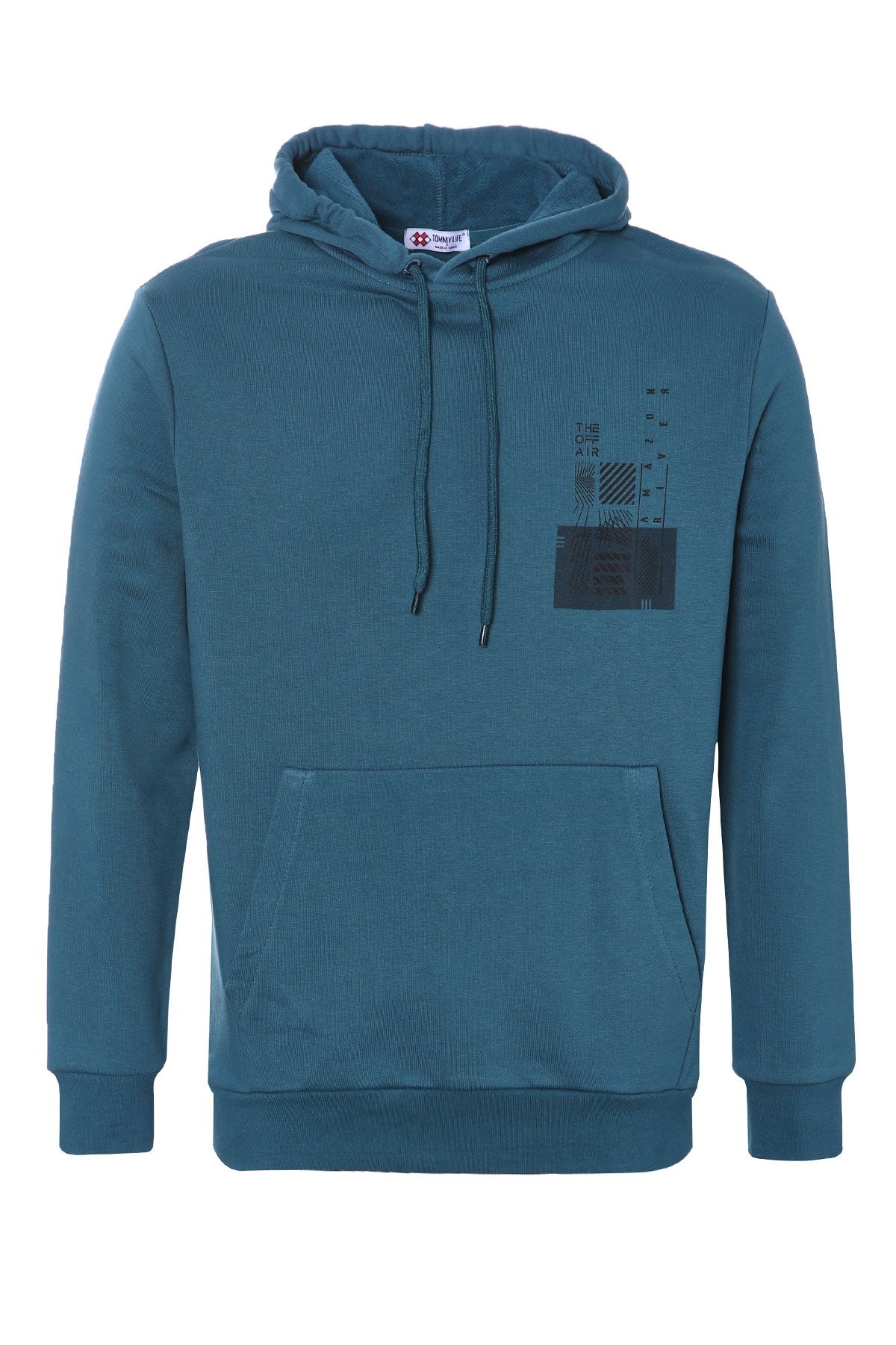 Emerald Front and Back Print Comfort Fit Men's Hooded Sweatshirt - 88017