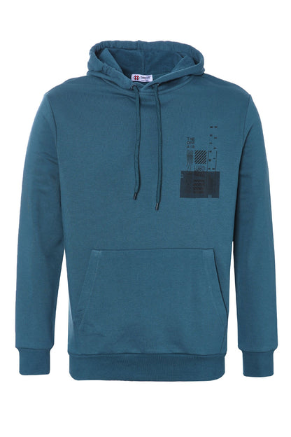 Emerald Front and Back Print Comfort Fit Men's Hooded Sweatshirt - 88017