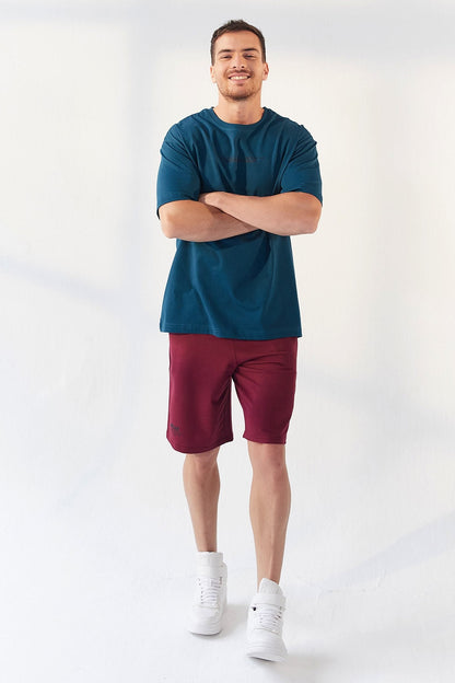 Emerald Print O Collar Men's Oversize T-Shirt - 87984