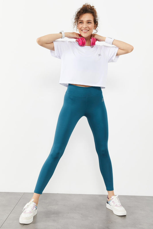 Emerald High Waist Stretch Slim Fit Tapered Leg Women's Tights - 94545