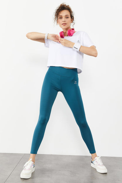 Emerald High Waist Stretch Slim Fit Tapered Leg Women's Tights - 94545