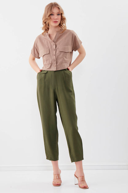 HIGH-WAIST TROUSERS