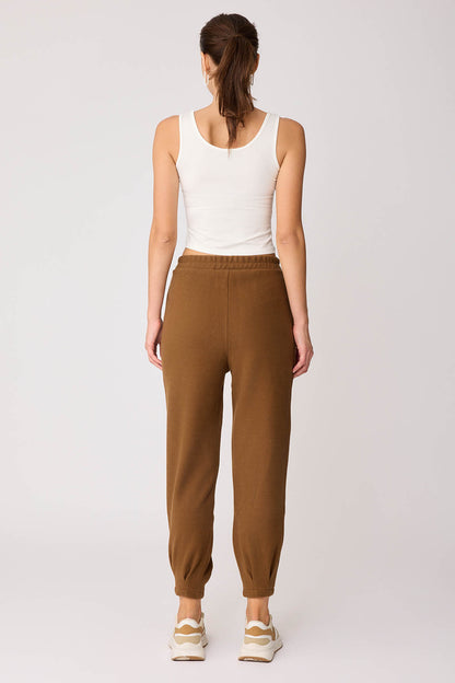 TRACKSUIT TROUSERS WITH PLEATED CUFFS & ELASTANE WAIST