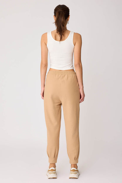 TRACKSUIT TROUSERS WITH PLEATED CUFFS & ELASTANE WAIST