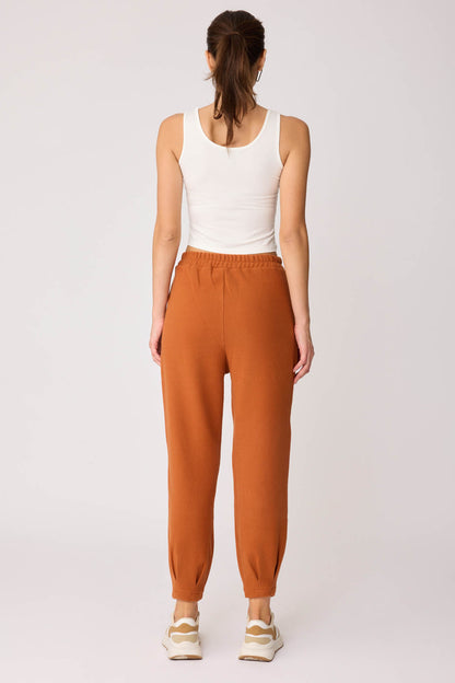 TRACKSUIT TROUSERS WITH PLEATED CUFFS & ELASTANE WAIST