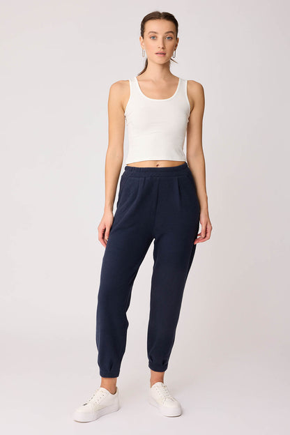 TRACKSUIT TROUSERS WITH PLEATED CUFFS & ELASTANE WAIST