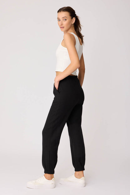 TRACKSUIT TROUSERS WITH PLEATED CUFFS & ELASTANE WAIST