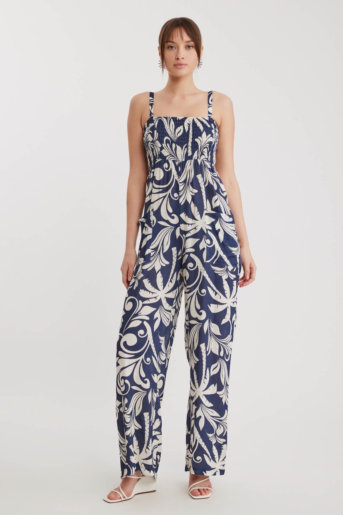PALM PATTERN OVERALLS