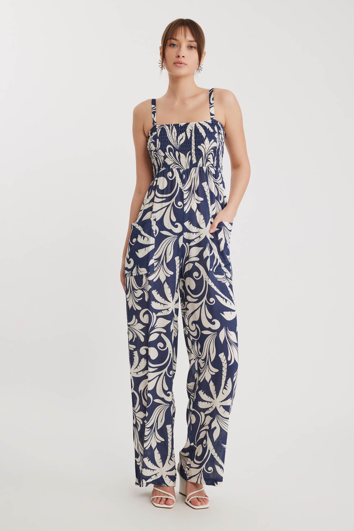 PALM PATTERN OVERALLS