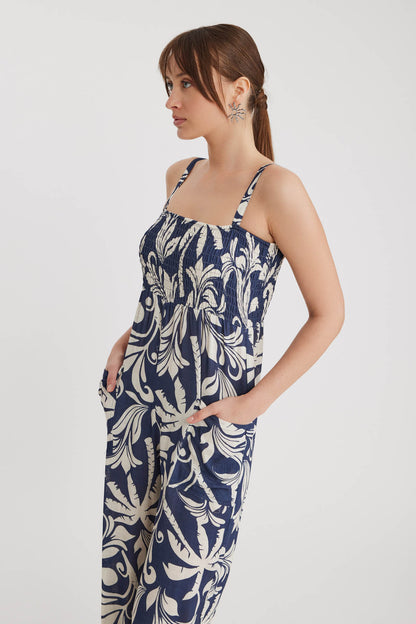 PALM PATTERN OVERALLS