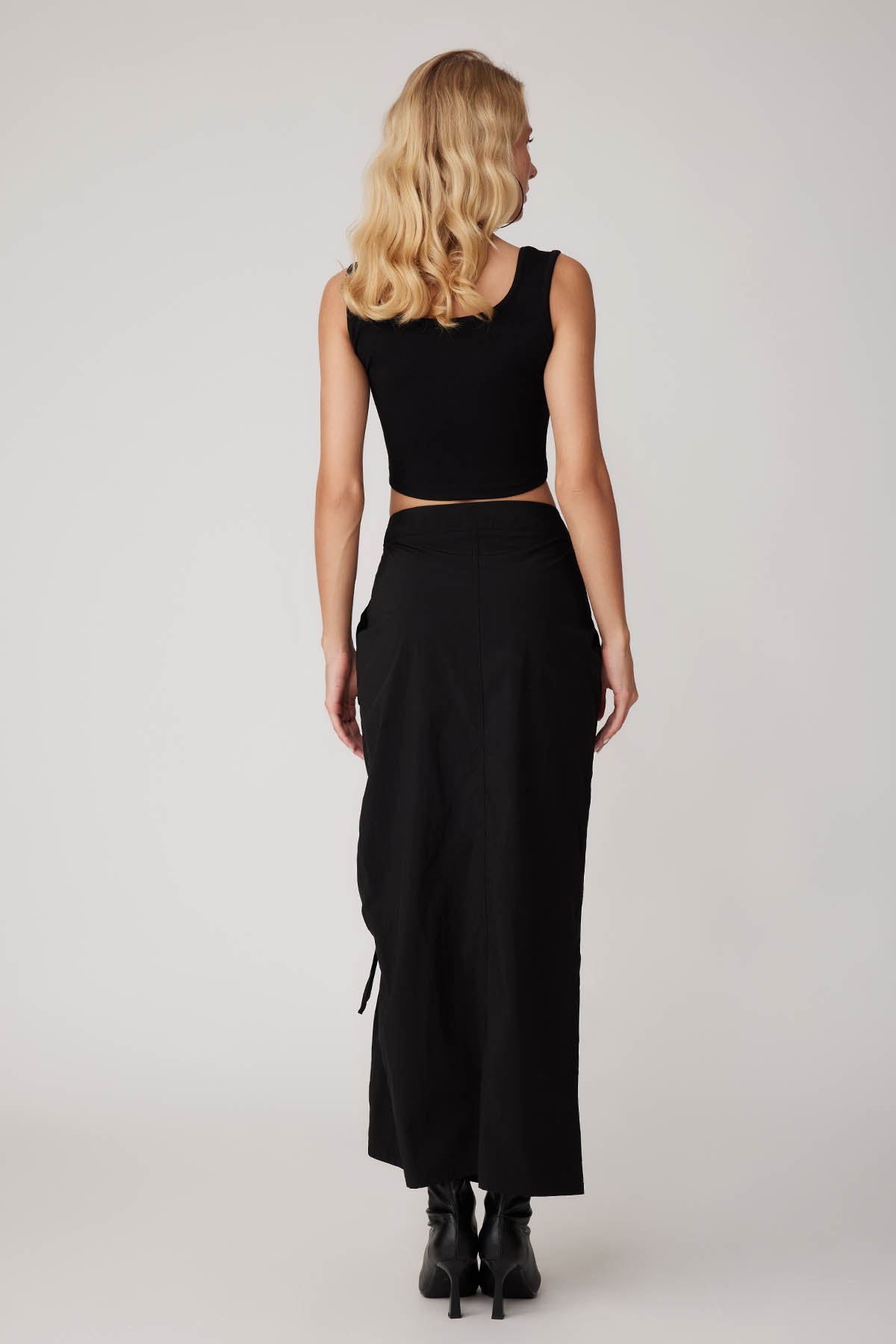 PARACHUTE FABRIC FRONT CURVED POCKET SKIRT