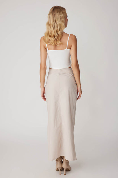 PARACHUTE FABRIC FRONT CURVED POCKET SKIRT