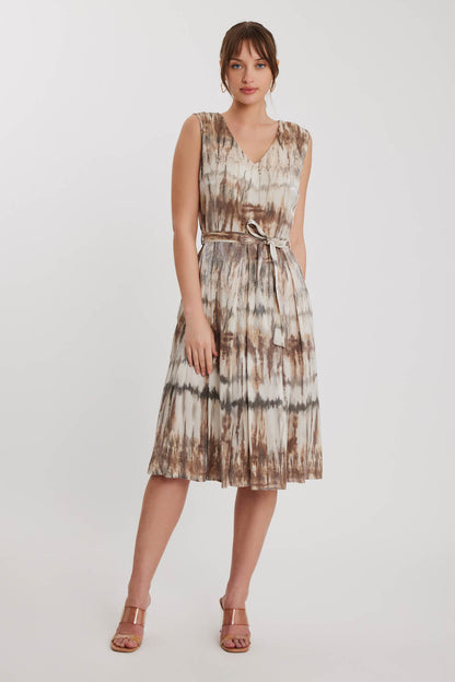 BRIGHT PATTERN- V NECK DRESS