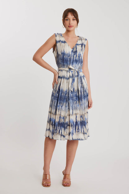 BRIGHT PATTERN- V NECK DRESS