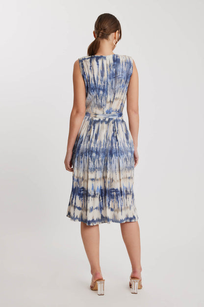 BRIGHT PATTERN- V NECK DRESS