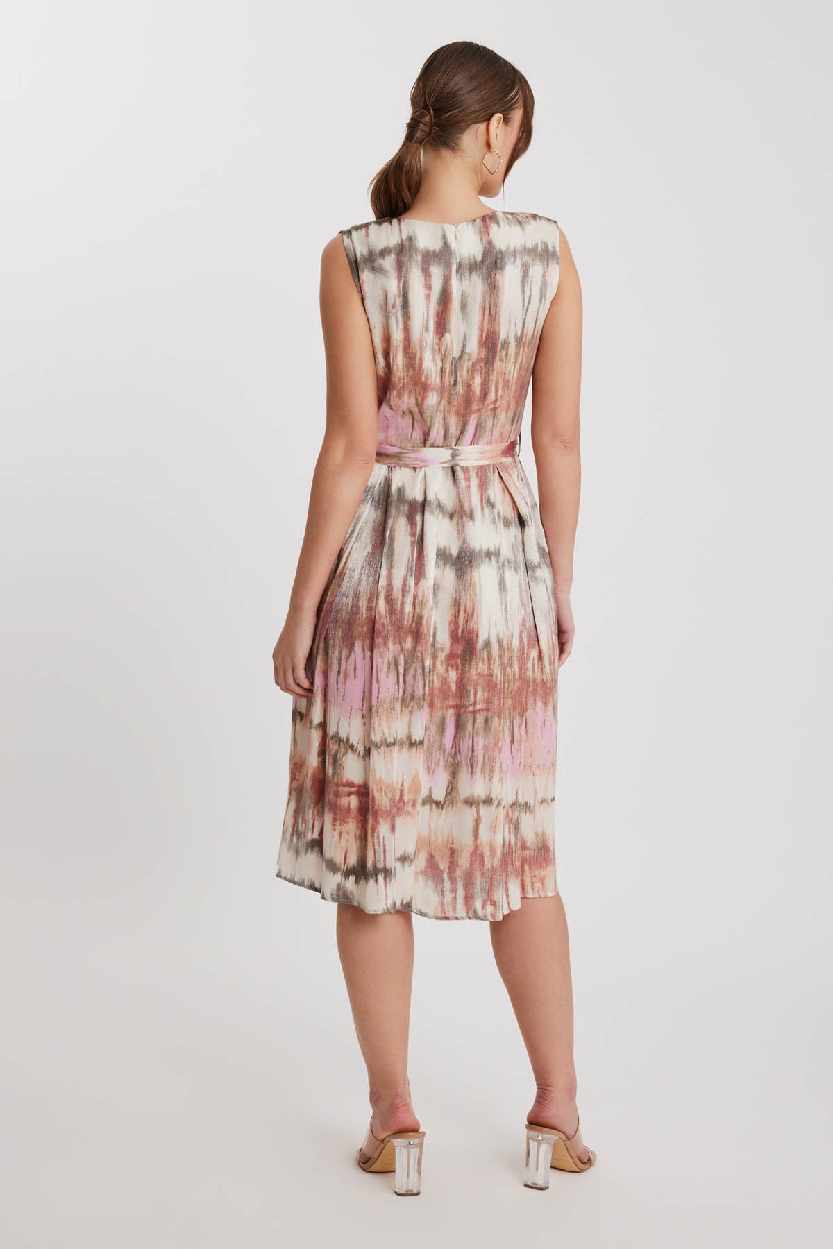 BRIGHT PATTERN- V NECK DRESS