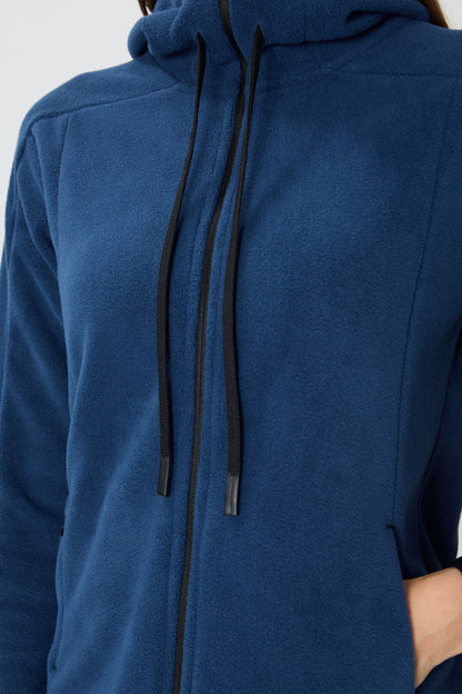 Parliament Thick Soft Textured Hooded Standard Fit Embroidered Fleece Women's Sweatshirt -97287