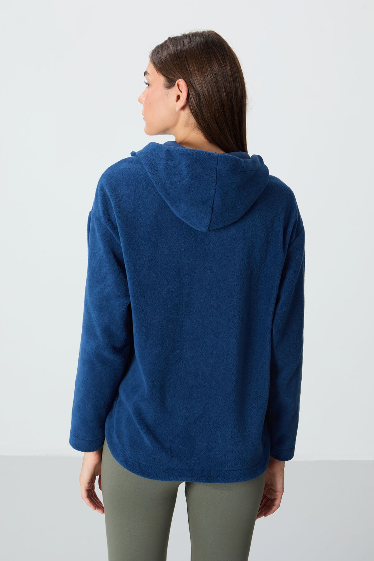 Parliament Thick Soft Textured Hooded Oversize Embroidered Fleece Women's Sweatshirt -97286