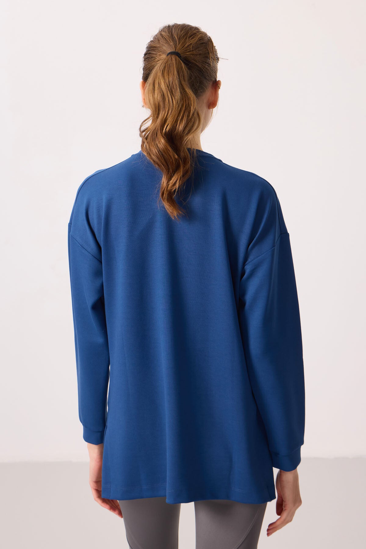 Parliament Soft Textured O Collar Comfort Fit Women's Tunic Sweatshirt - 97305