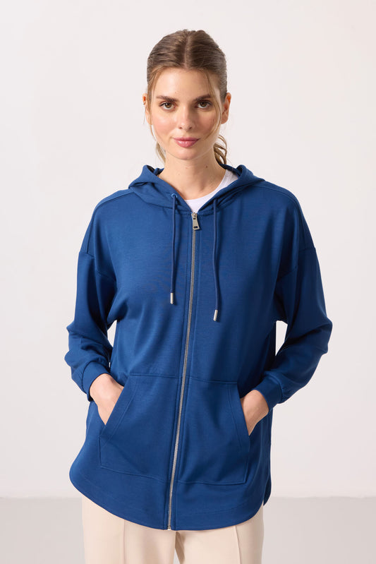 Parliament Soft Textured Hooded Oversize Women's Tunic Sweatshirt - 97302
