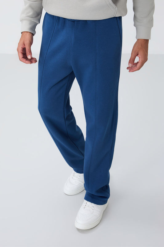 Parliament Cotton Thick Fleece-Lined Soft Textured Oversize Embroidered Men's Tracksuit Bottom -82146