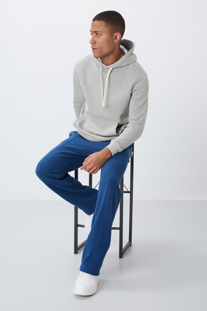 Parliament Cotton Thick Fleece-Lined Soft Textured Oversize Embroidered Men's Tracksuit Bottom -82146