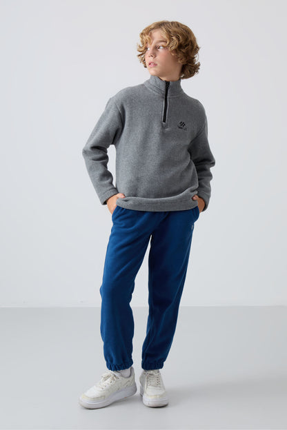 Parliament Thick Soft Textured Standard Fit Embroidered Fleece Boys' Tracksuit Bottom - 11220