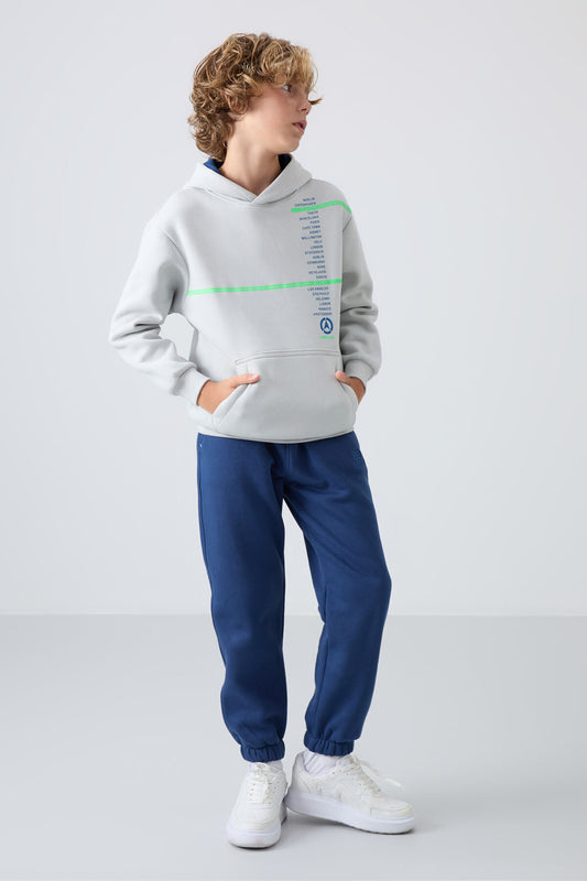 Cotton Thick Inner Fleece Soft Woven Standard Fit Printed Tracksuit Pants - 11225