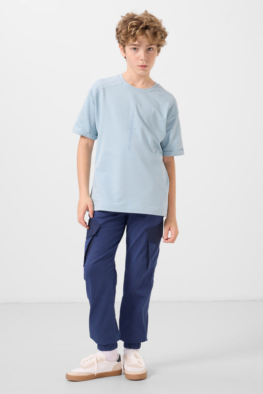 Standard Fit Weaving Lightweight Flexible Chino Boys Trousers - 11271
