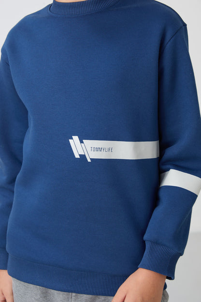 Parliament Cotton Thick Fleece-Lined Soft Textured Standard Fit Printed Boys' Sweatshirt - 11238