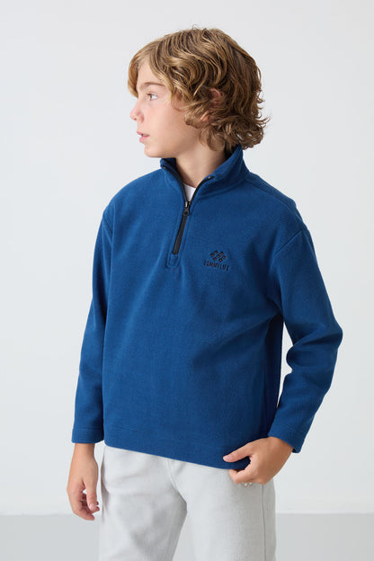 Parliament Thick Soft Textured Standard Fit Embroidered Fleece Boys' Sweatshirt - 11221