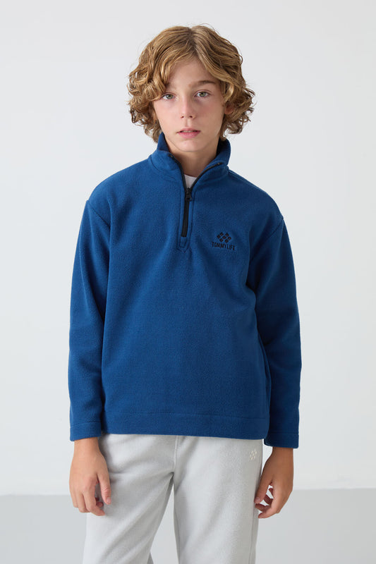 Parliament Thick Soft Textured Standard Fit Embroidered Fleece Boys' Sweatshirt - 11221