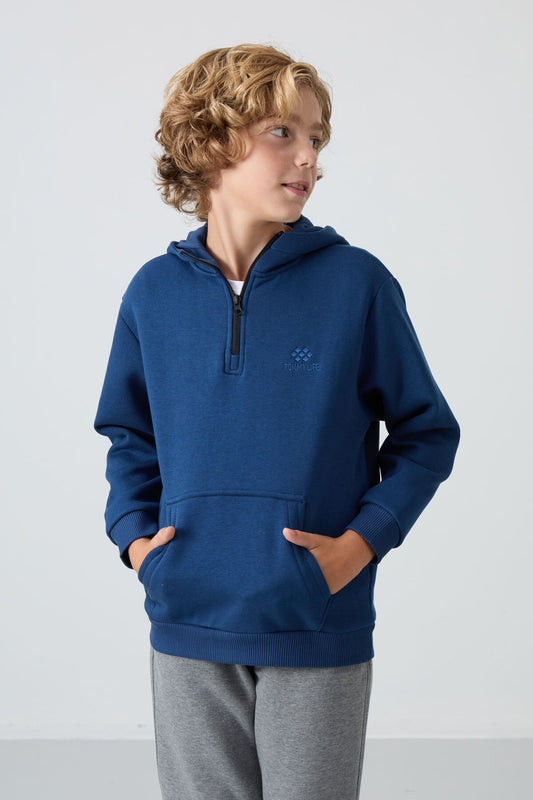 Parliament Cotton Thick Fleece-Lined Soft Textured Standard Fit Embroidered Boys' Sweatshirt - 11244