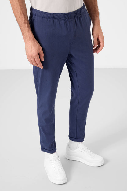 Standard Fit Weaving Lightweight Flexible Chino Men's Trousers - 82178