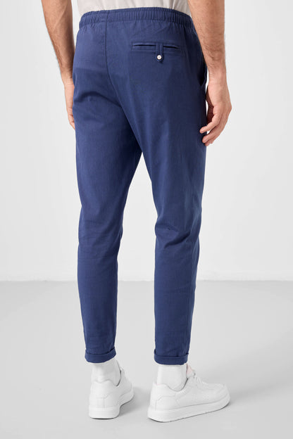Standard Fit Weaving Lightweight Flexible Chino Men's Trousers - 82178