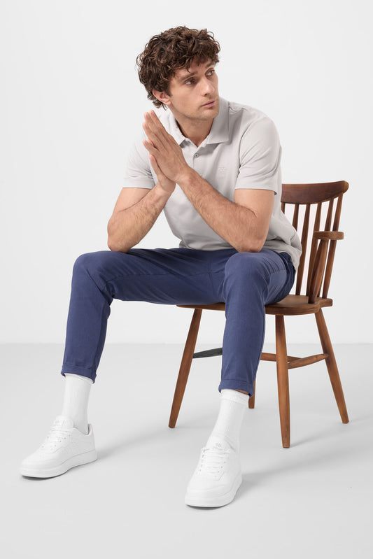Standard Fit Weaving Lightweight Flexible Chino Men's Trousers - 82178