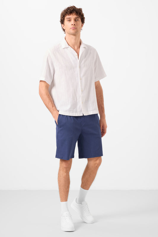 Standard Fit Weaving Lightweight Flexible Chino Men's Shorts - 81292