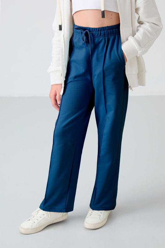 Parliament Warm Inner Stitch Detailed Wide Leg Girls' Tracksuit Bottom -75144